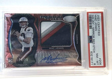 2021 Certified MAC JONES RPA Freshman Fabric 20/20 Mirror Red Etch PSA 8 🔥🔥