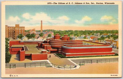 Racine Wisconsin WI, The Offices of S.C. Johnson & Son, Inc., Vintage Postcard