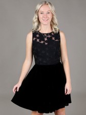NEW Altar’d State Belle of the Ball Cocktail Little Black Dress Velvet Sz XS