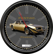 Licensed 1978 Pontiac Firebird Gold Muscle Car General Motors Sign Wall Clock
