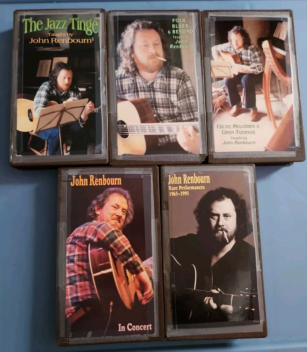 John Renbourn 1992 In Concert & Folk Blues + 1993, 1995, (5) VHS Folk, Blues & Beyond DVD - John Renbourn