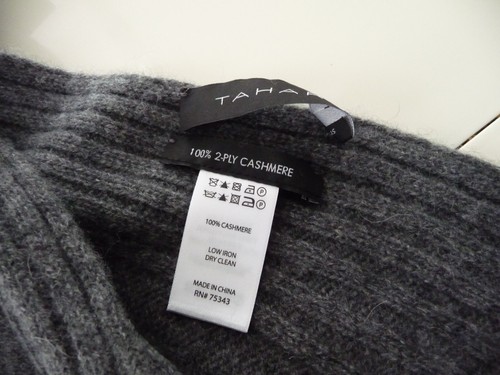 TAHARI SPLENDIDA SCIARPA/INVOLUCRO PURO LUSSO GRIGIO 100% 2 STRATI CASHMERE 81/11 NUOVA ETICHETTA - Foto 4 di 4