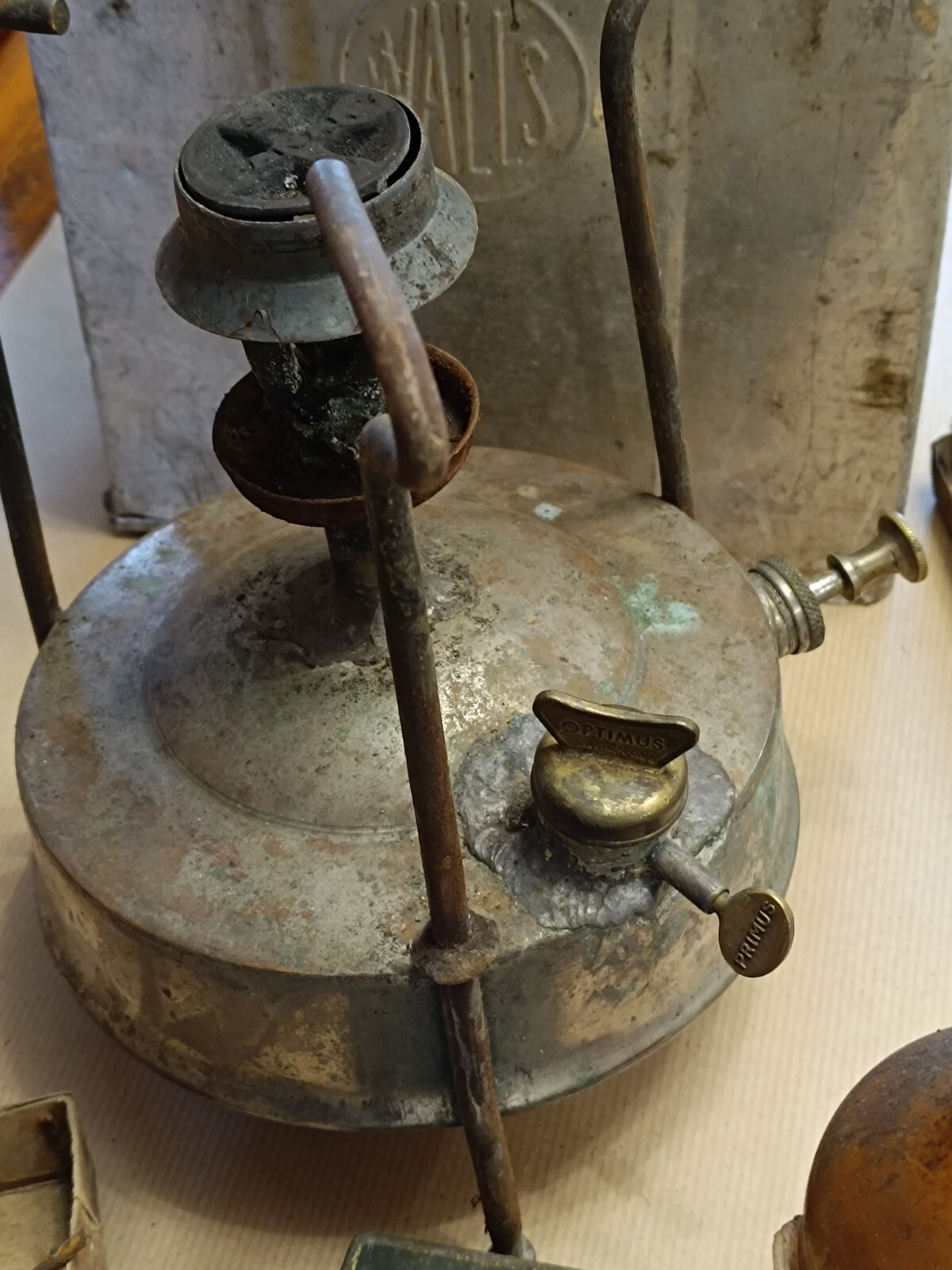 Old Vintage Camping Stove Poor Condition With Accessories Sweden