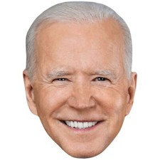 Joe Biden Grey Hair Celebrity Mask, Flat Card Face, Fancy Dress Mask