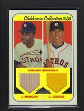 2018 Topps Heritage *** CARLOS CORREA & JOE MORGAN Clubhouse Dual Relic  #02/69