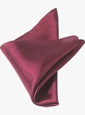  95 Bloomingdales Mens Solid Burgendy Handkerchief Dress Silk Suit Pocket Square
