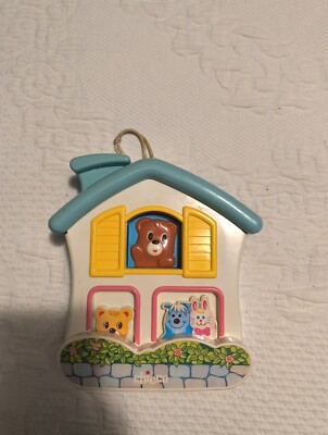 Chicco Vintage 1990 Bear Peek A Boo Window..Baby Music Box .. Working