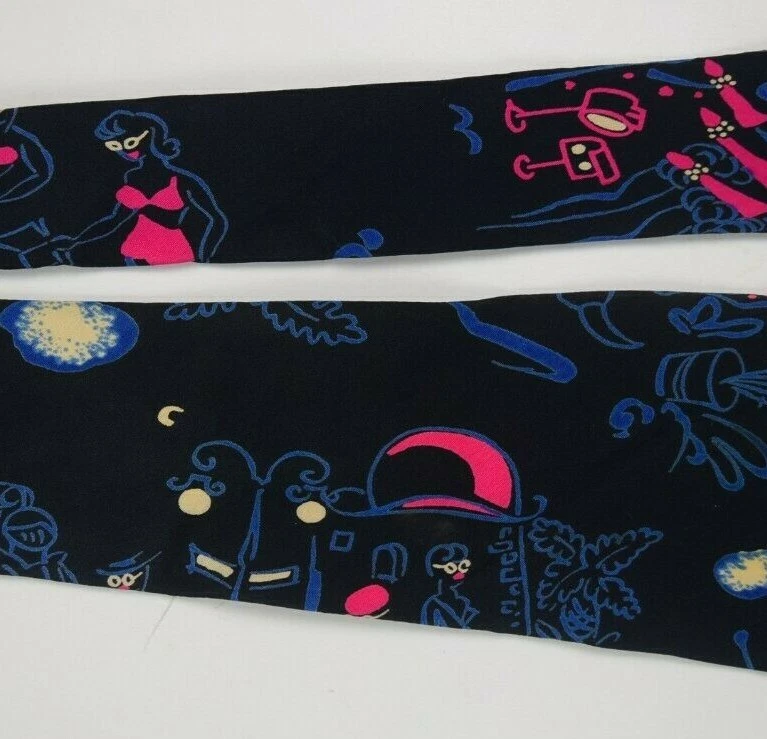 Галстук винтажный 40-е 50-е Cardinal NY живописный горизонтальный галстук 52,5 дюйма x 3,75 дюйма - Изображение 2 из 4