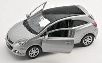 Blitz Versand Opel Corsa Opc Silber / Silver Welly Modell Auto 1:34-39 Neu&Ovp