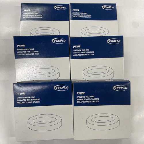 6 Pieces ProFlo PFWR Standard Wax Rings for 3” or 4” Floor Outlet Toilet Bowls - Picture 1 of 4