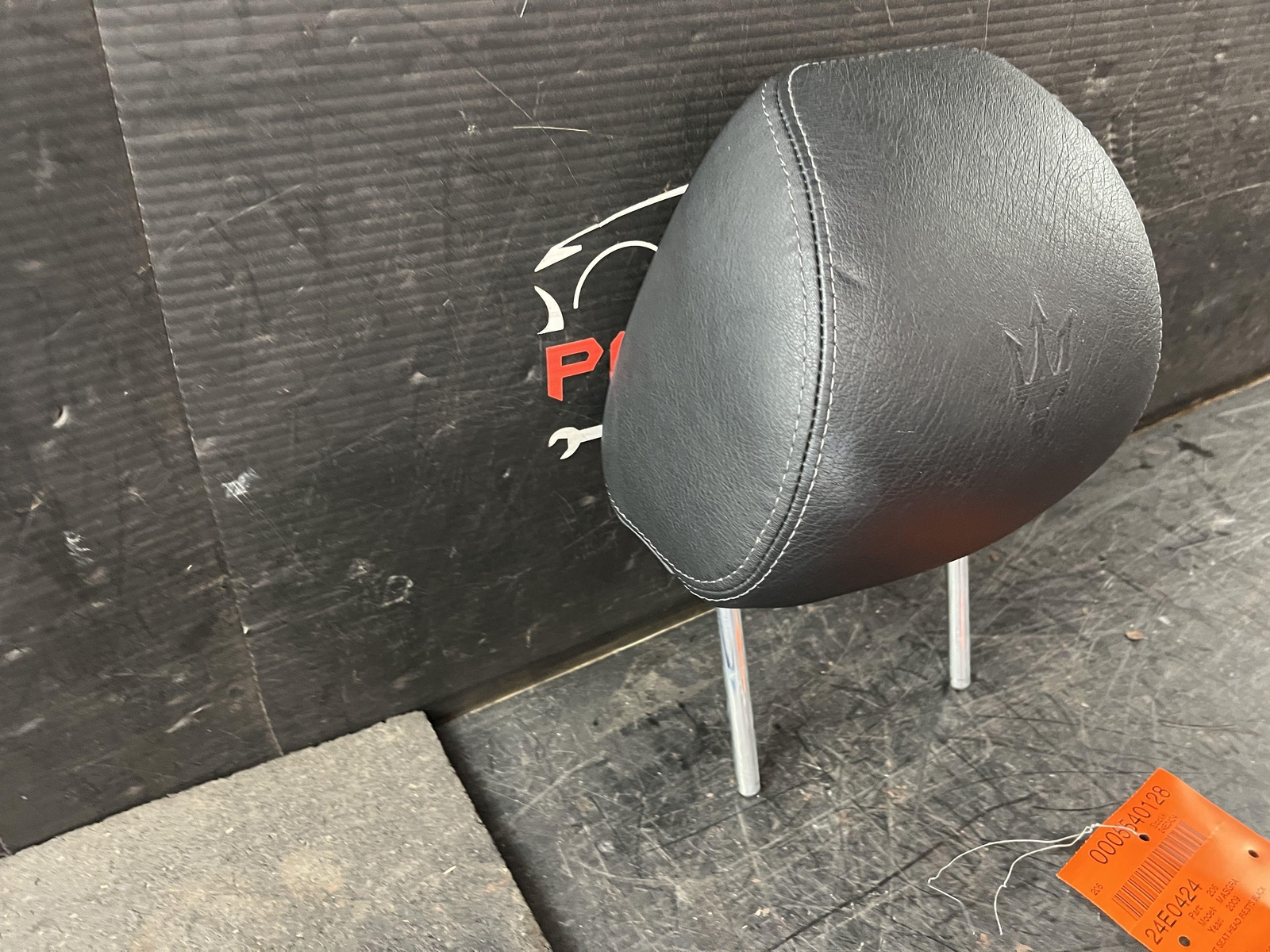 08-12 MASERATI GRANTURISMO FRONT LEFT DRIVER SEAT HEADREST BLACK LEATHER