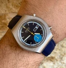 Vintage Seiko Blue Eye Chronograph 6139-8020 Watch 1977 Automatic 41mm Rare Men