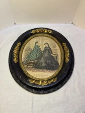 Antique Victorian Borghese Plaster Frame Italy 14x12” French Costumes