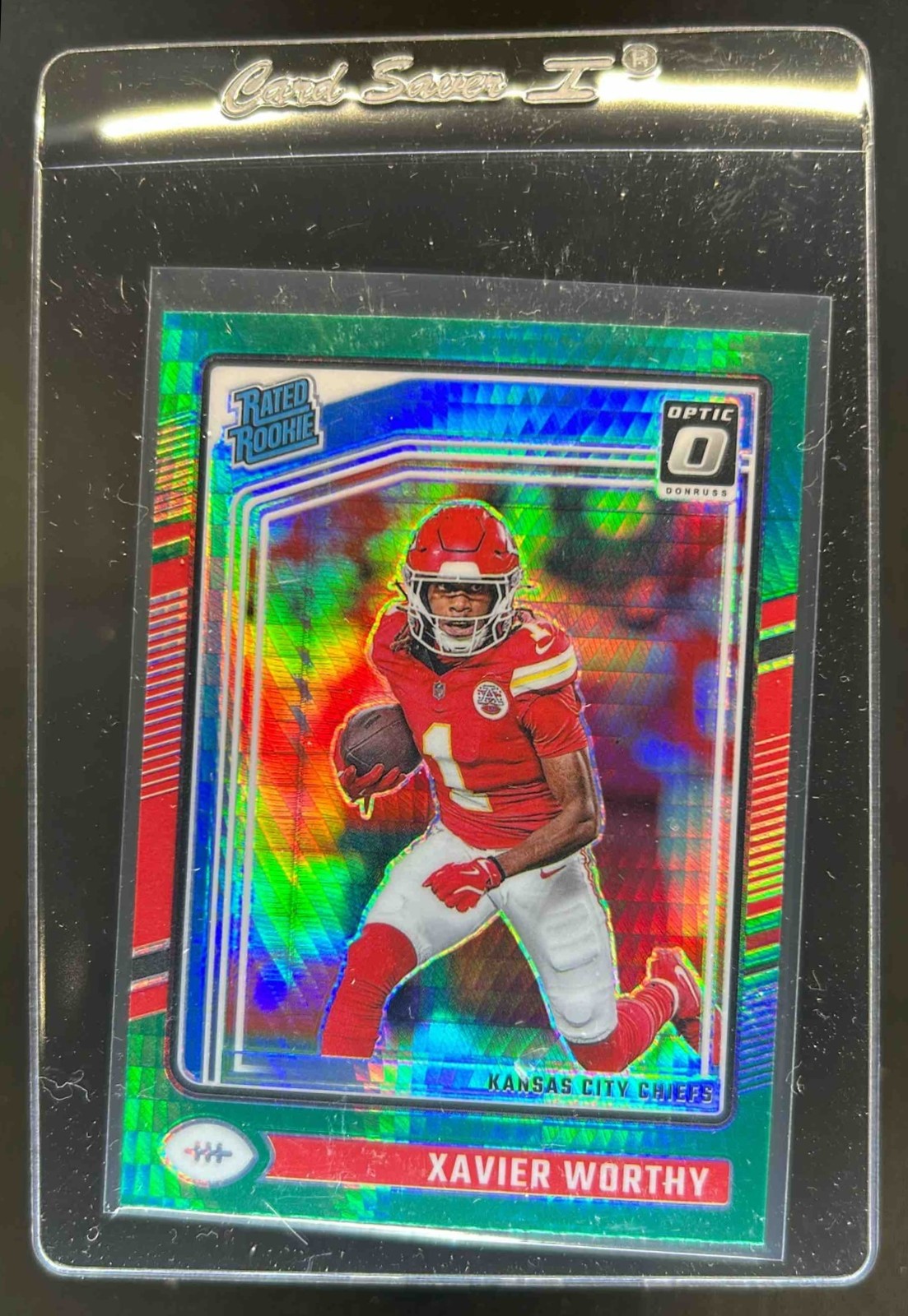 2024 Donruss Optic Xavier Worthy Green Hyper Rated Rookie #300 Chiefs