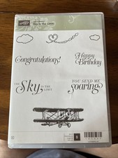 Stampin' UP 2016 SKY IS THE LIMIT 8 Stamps Set - Plane Cling Rubber Foam