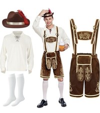 Men’s German Bavarian Oktoberfest Costume Set Lederhosen men Beer Festival XL