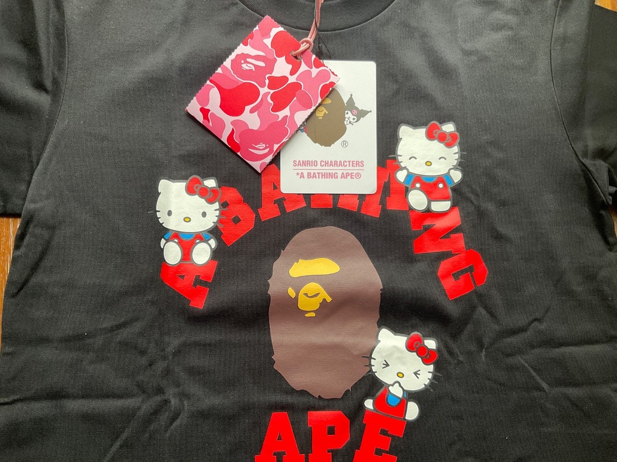 黒Sサイズ　BAPE SANRIO HELLO KITTY TEE サンリオ New Bape X Sanrio Hello Kitty Black T-Shirt Size M | eBay