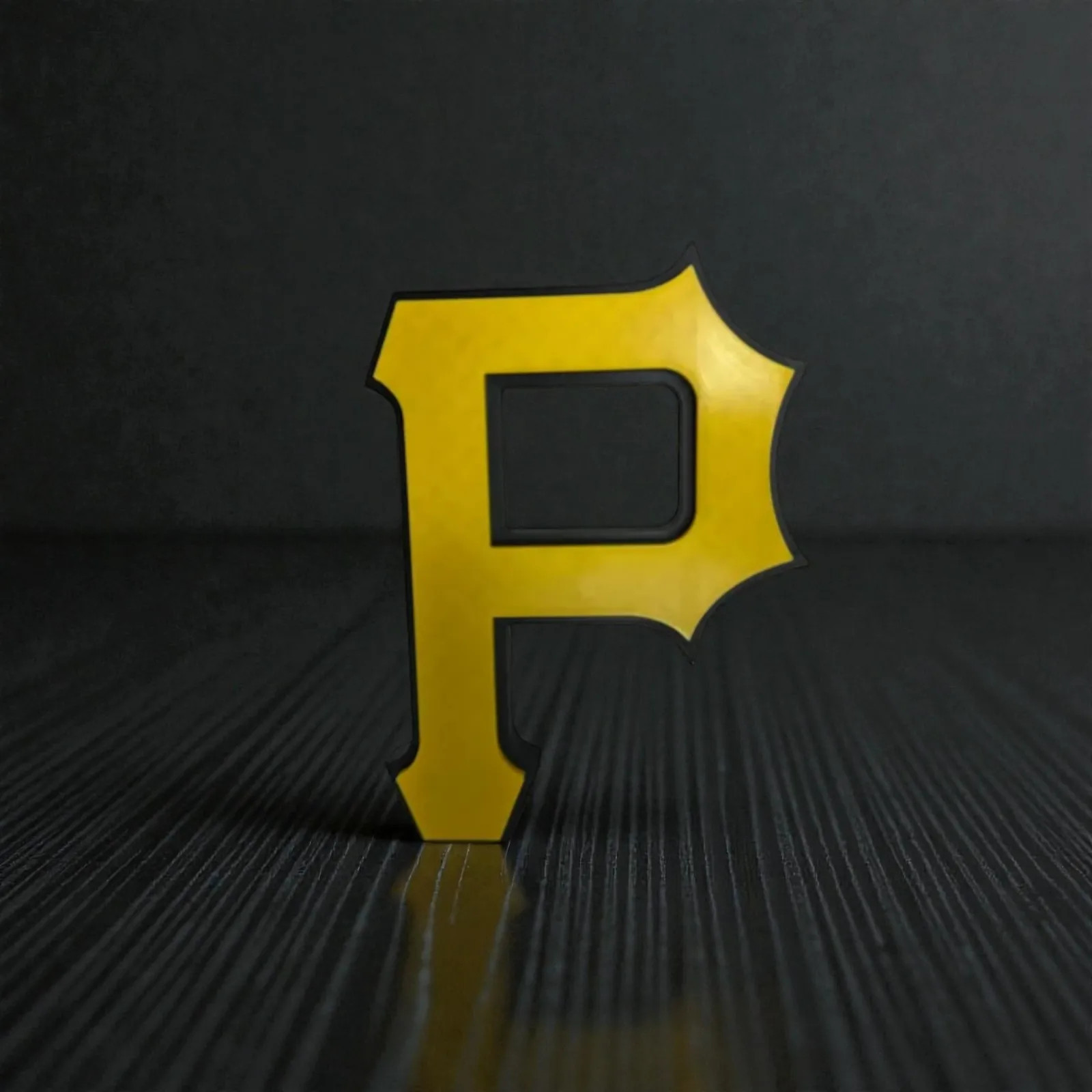 Pirates Pittsburgh MLB 3D Logo Sign Yellow Black Baseball Fan Collectible Decor