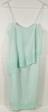 Ann Taylor Embellished Mint Light Green Spaghetti Strap Dress Size 0
