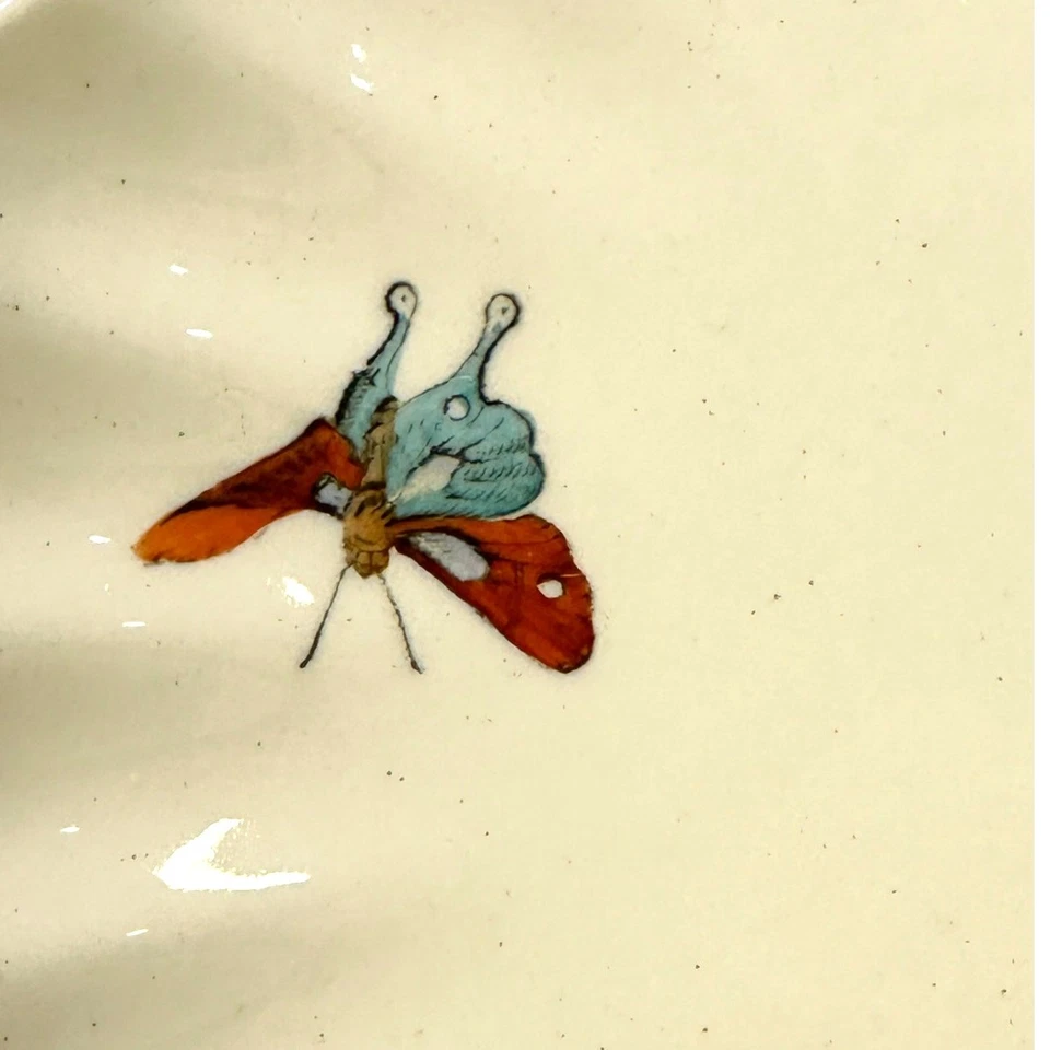 Placa Copeland Spode movimento estético 1870-1890 Chelsea Bird Butterfly 8 3/8"  - Imagem 4 de 4