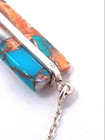 Turquoise Orange Spiny Oyster Copper Mojave Sterling Silver Pendant Earring Set — photo 4