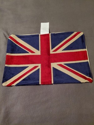 BRITISH FLAG PLACE MAT 18×13 OR CAN BE FILLED FOR THROW PILLOW.NEW