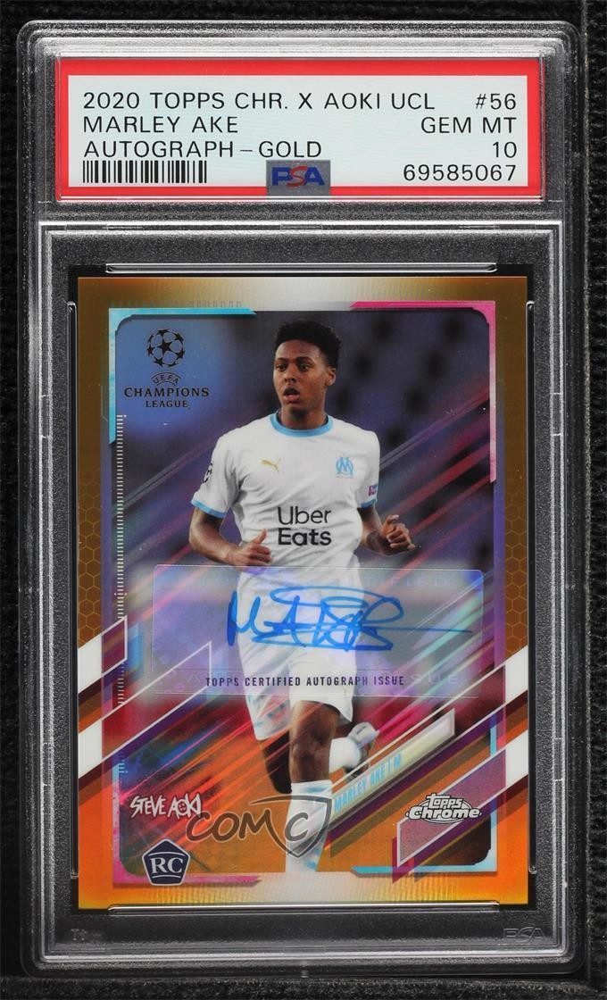 2020-21 Topps Gold Refractor 12/50 Marley Ake PSA 10 GEM MT Rookie Auto RC 08c9