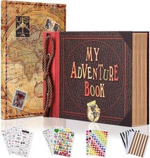 Adventure Book Diary Photo Scrapbook Scrap book with Hard Cover Movie Up Travel