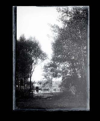 T022b. Landschaft um 1900. Glasplatte Negativ
