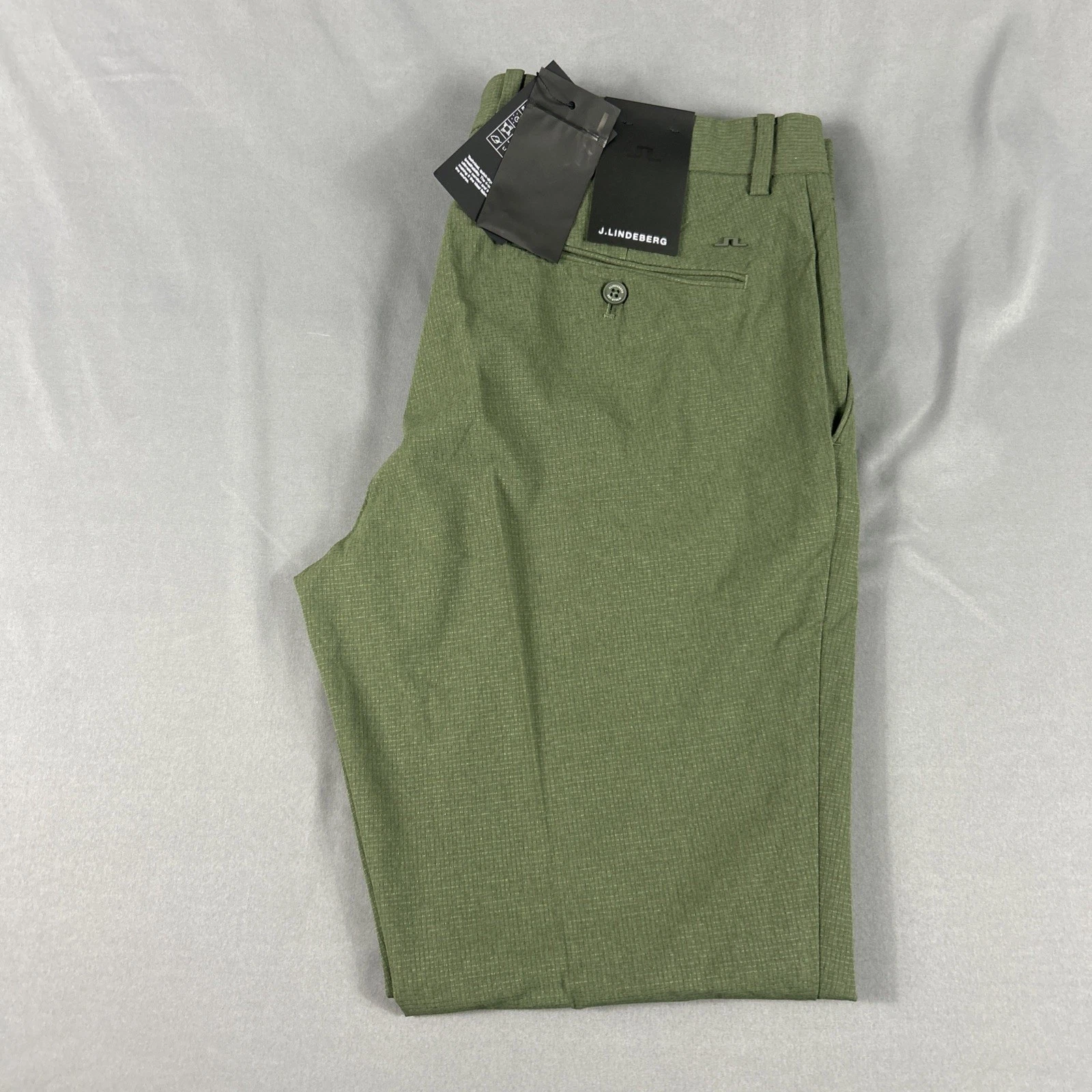 J Lindeberg Golf Pants Vent Flat Front 36 x 32 Forest Green Polyester MSRP $175