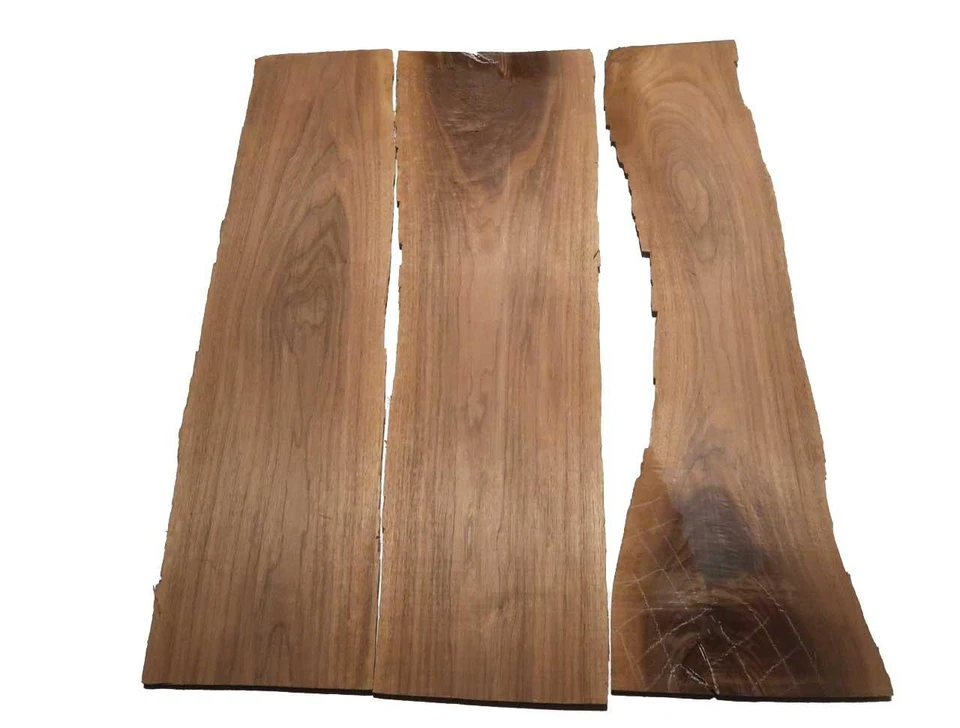 3x Walnussholz Nussbaumholz 95x17-31cm x 16-18mm #Z2 - Bild 1 von 4