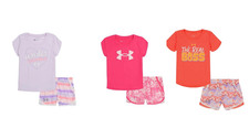 New Under Armour Little Girls Shirt Shorts Set Choose Size and Color MSRP 34