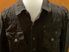 Vintage 90  s Embroidered AFFLICTION Men's XL Black Button Up Long Sleeve Shirt