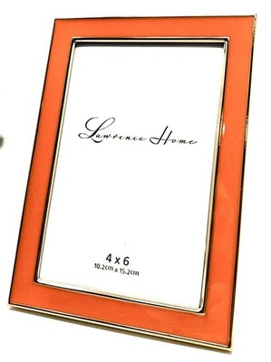 Lawrence Frames Polished Enamel Picture Frame, 4x6, Orange