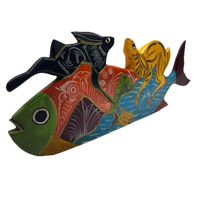 Vintage Wooden Fish Folk Art 22 1/2  Long - Beautifully Designed  Read DESC  