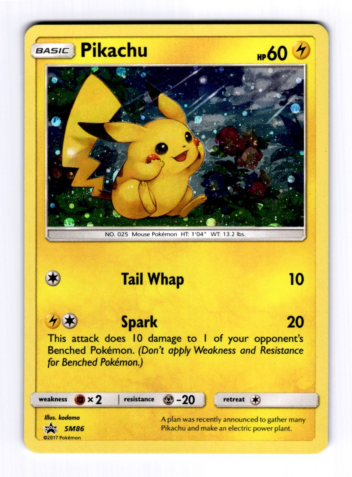 Pikachu - SM86 Sun & Moon Promos #SM86 (2017) Promo Holo NM Pokemon