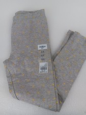 Oshkosh B'gosh Girls Leggings NWT Size 6X Full Length Gray Gold Hearts