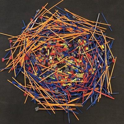 K'Nex 2 Lbs 3 oz Mixed Lot Small Rods Connectors and Misc Pieces 
