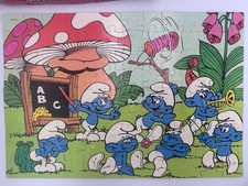 Vintage Smurf Puzzle Series 4190-4 100 Pieces - 16x11 Inches Smurfs Mushrooms