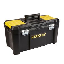 Stanley 19 Inch Toolbox Black Yellow Portable Storage Carry Case & Metal Latch