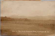 View of Mountains from Riverside Farm, WEST FRYEBURG, Maine Real Photo Postcard
