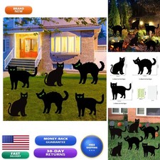 Labrostar Halloween Decorations Outdoor 6 PCS Black Cat Yard Signs Stakes Scary