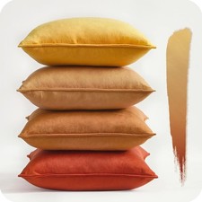Kissenbezug 40x40 cm Set Samt Dekokissen Sofakissen Farbverlauf Gelb Orange