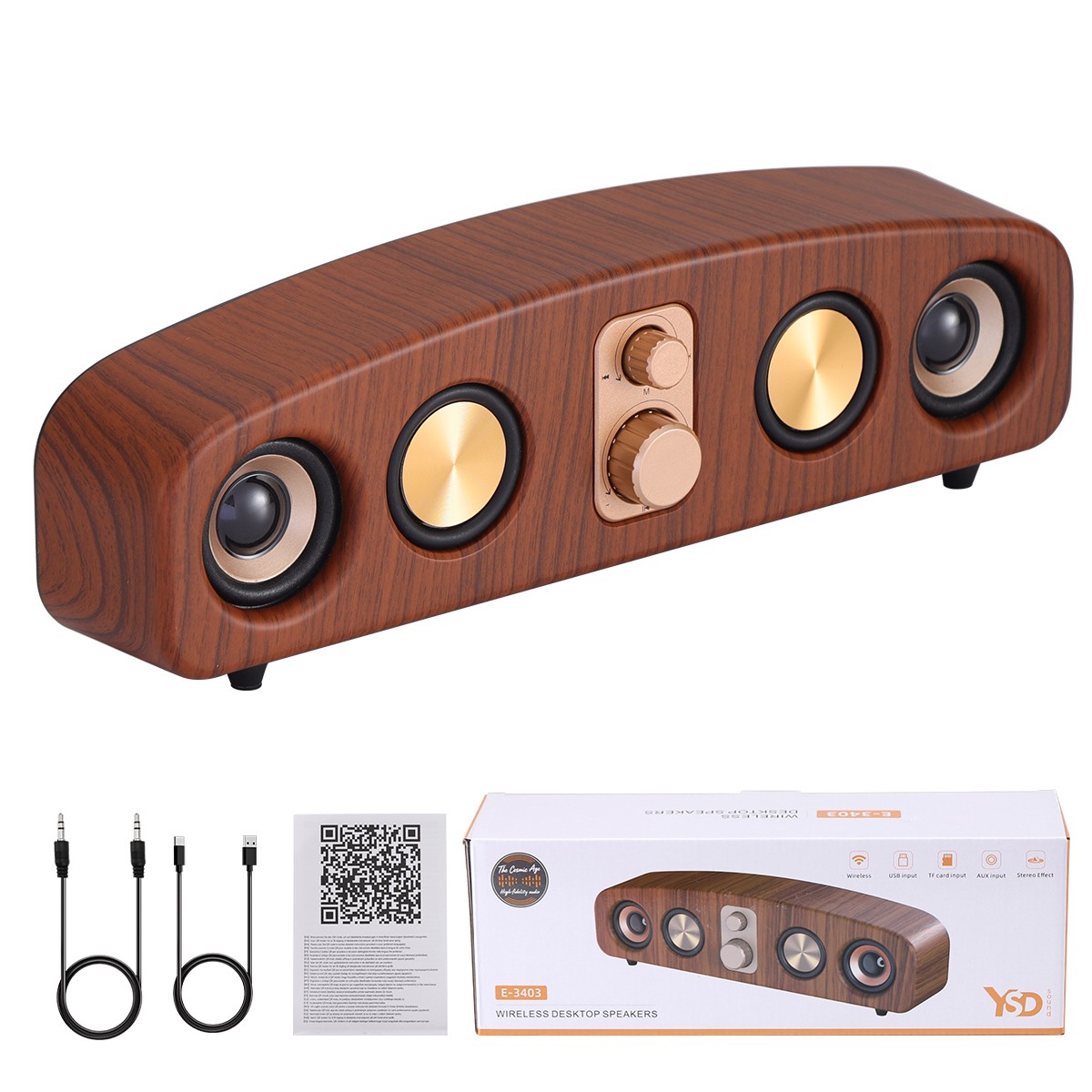 Portable Retro Arch Bluetooth Wireless Stereo 4D Surround Heavy Bass Soundbar