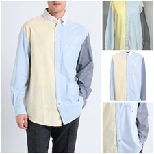 Tommy Hilfiger Shirt Small Blue Color Block Button Up Long Sleeve Preppy New NWT