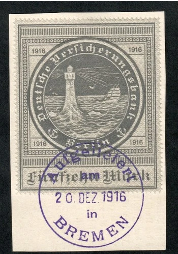 Ocean Shipping Company Minr. 11 X ° Bremen 20. Dec 1916 Luxury Letter Piece Certificate BPP