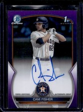 2023 Bowman Draft Cam Fisher Chrome Auto Purple Refractor 1st #/250 Astros