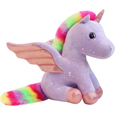Einhorn Kuscheltier Plüschtier Regenbogen Glänzend weich Geschenk Kinder