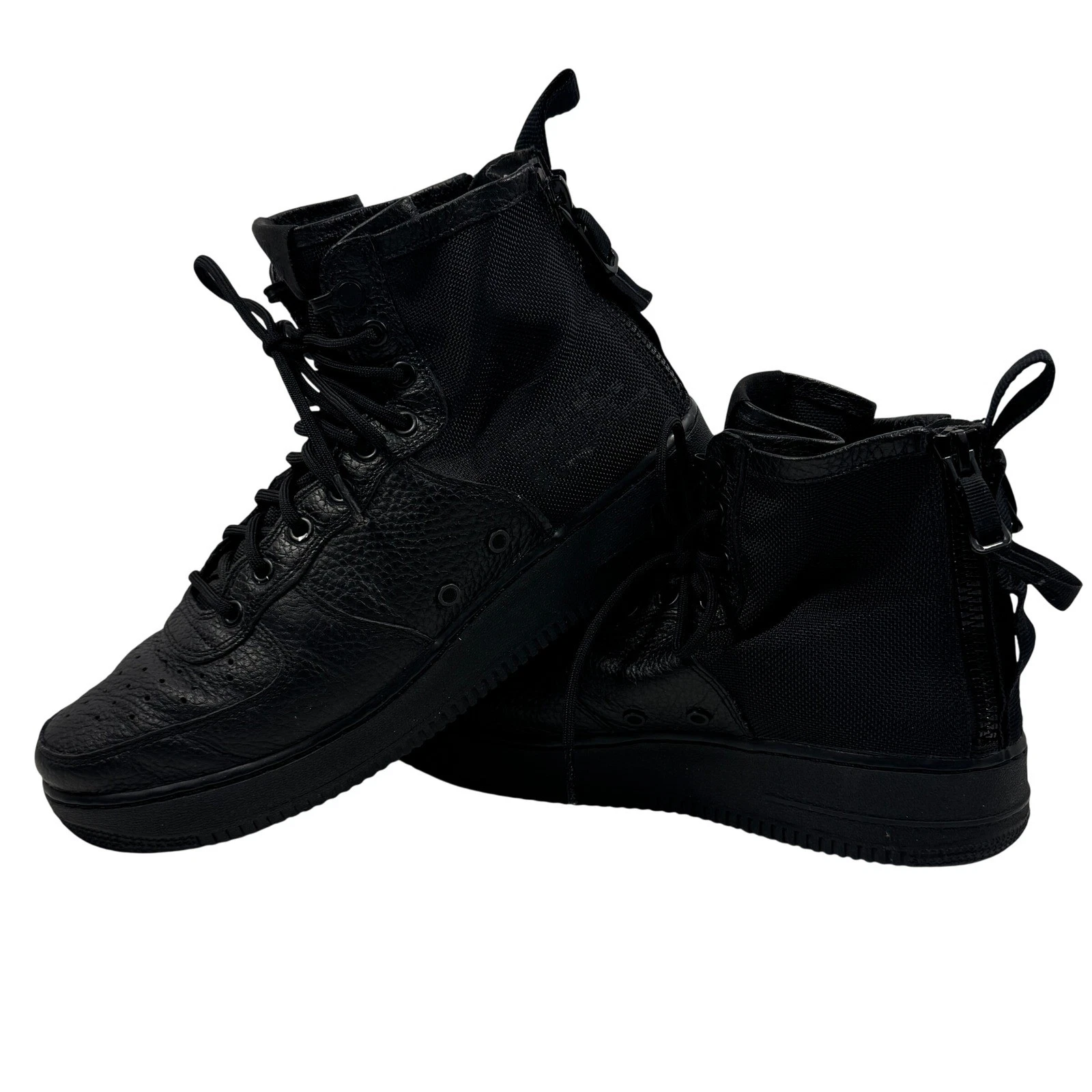 Nike SF Air Force 1 Mid Men's Sneakers Triple Black Leather Size 10