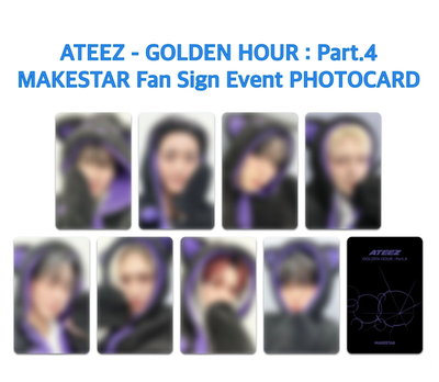 #ad presale ATEEZ GOLDEN HOUR : Part.4 MAKESTAR Fan Sign Event R3 Photocard $21.00